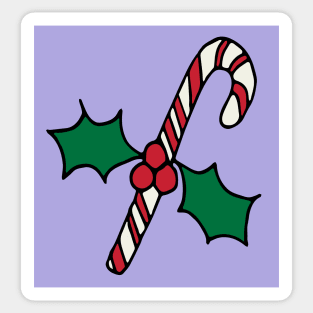 Christmas Candy Canes on lilac Sticker